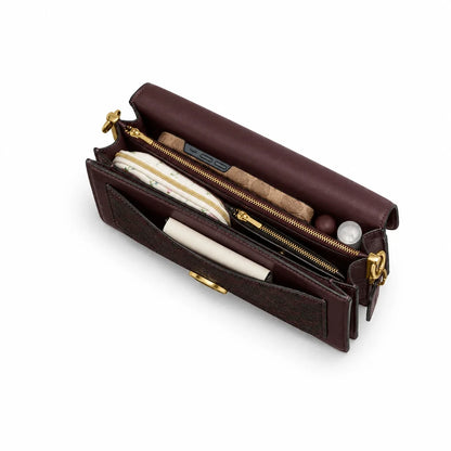 Tabby Schultertasche 26 – Messing/Ahorn